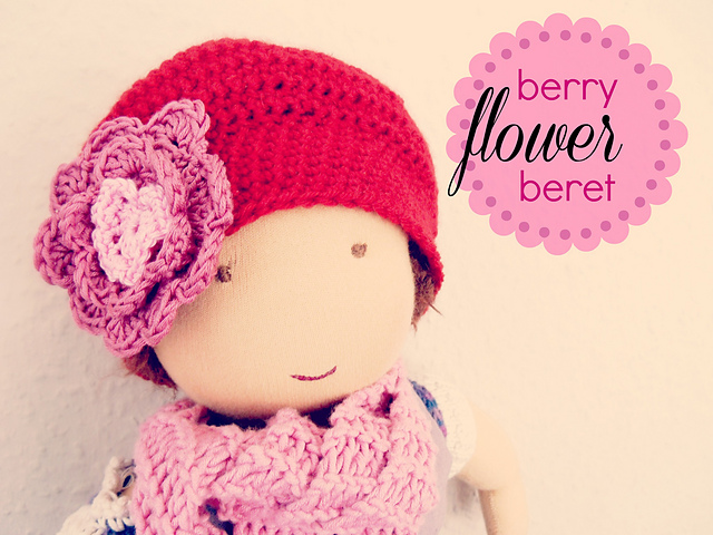 berry flower beret