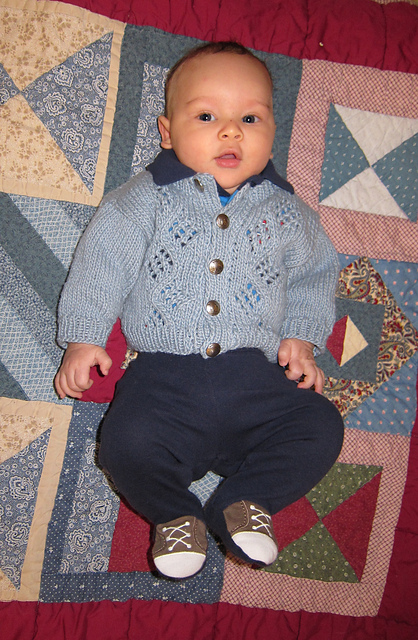 Lace-edged Baby Cardigan 4515