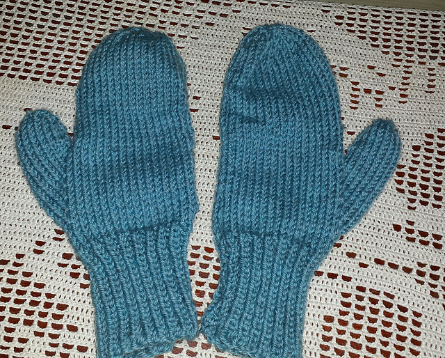 Easy Mittens with French Knot Trim