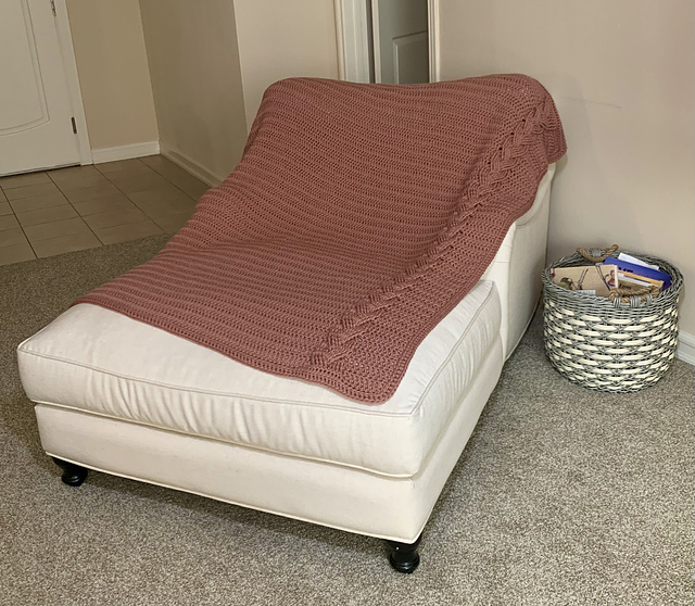 Rose Braided Cable Blanket