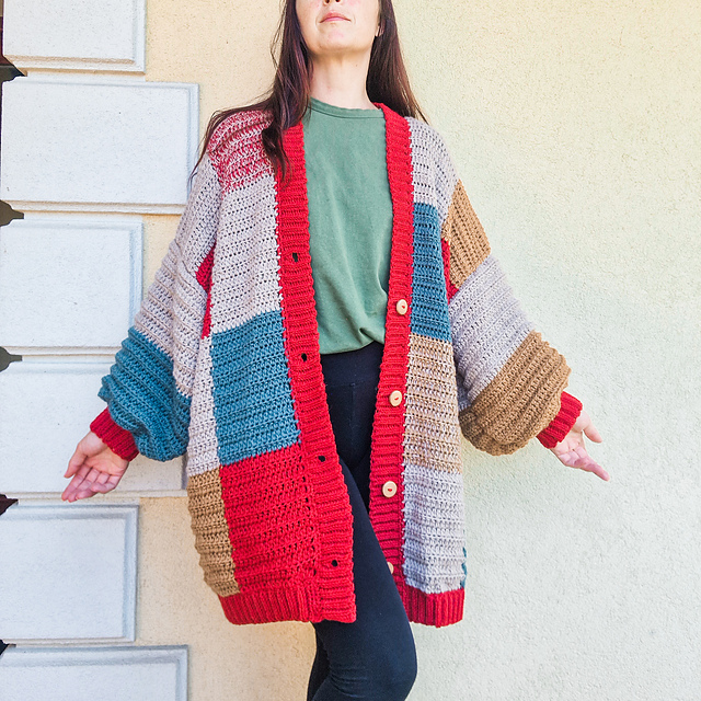 Ravelry: Cozy Patchwork Cardigan pattern by Karmen Režek