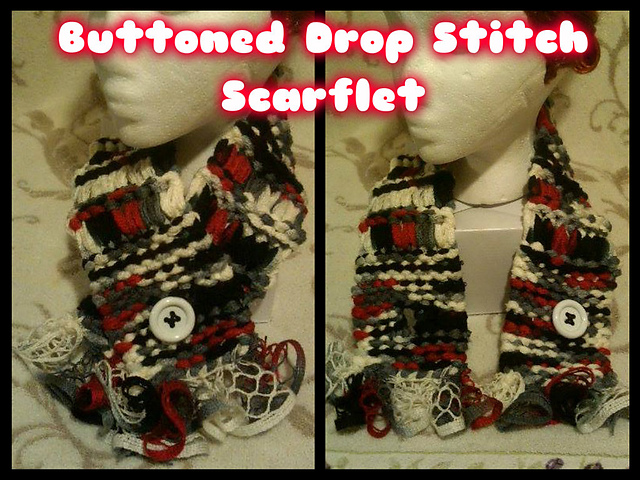Buttoned Drop Stitch Scarflet