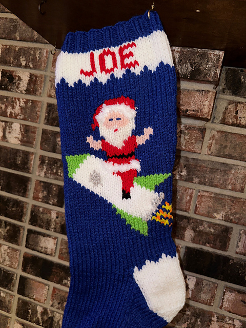 Santa on a Rocket stocking