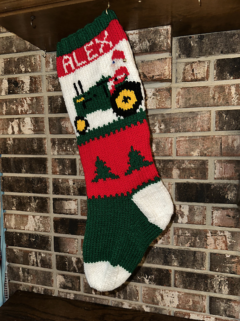 Tractor Christmas Stocking