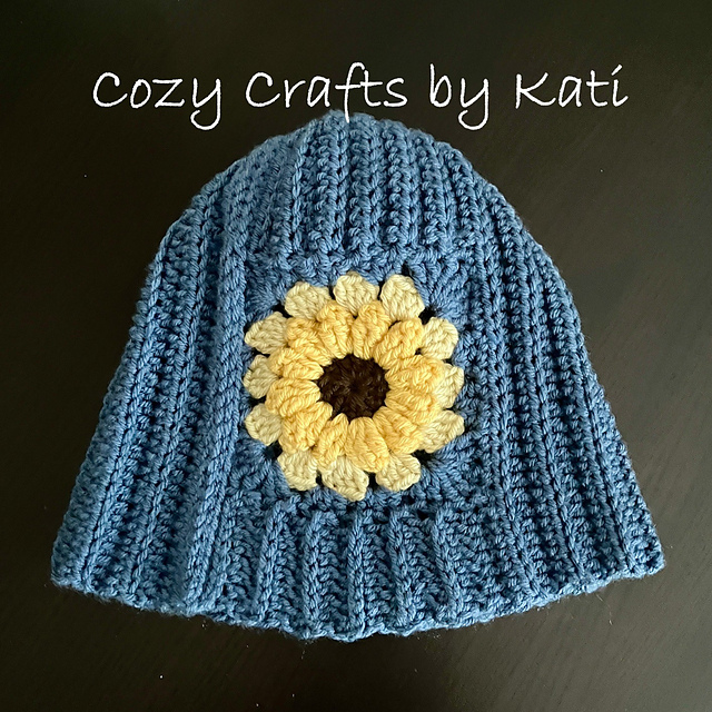 Blue-Yellow Sunflower Hat