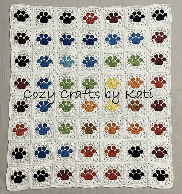 Pawprint Temperature Blanket