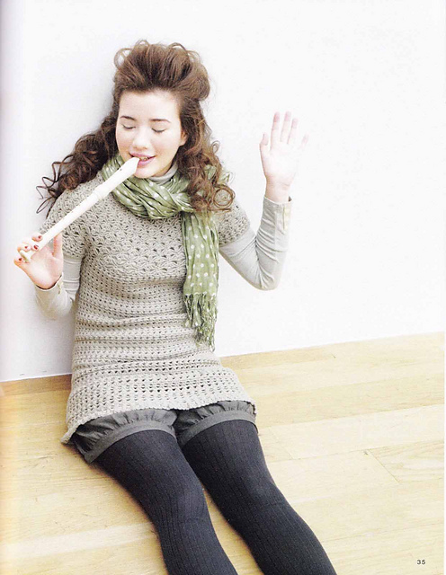 p. Crochet Circular Yoke Tunic (かぎ針あみの丸ヨークのチュニック)
