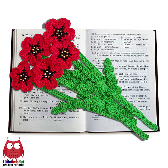 075 Poppy bookmark or decor