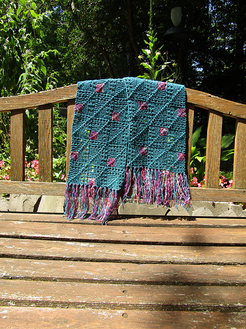 Lacey Mitered Squares Scarf