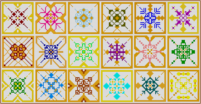 Kaleidoscope Squares Afghan
