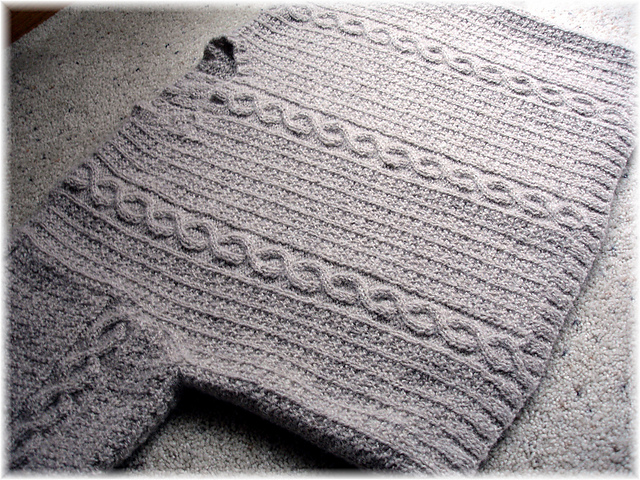 Lady's Tunic with choice of two lengths with cable and mock rib