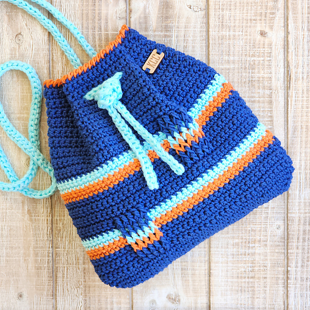 Sporty Stripes Drawstring Bag