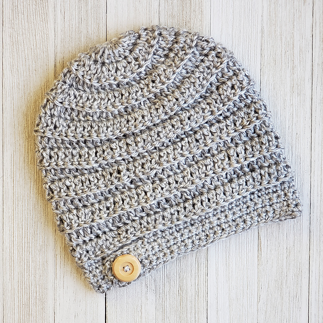 Beehive Button Slouchy Beanie