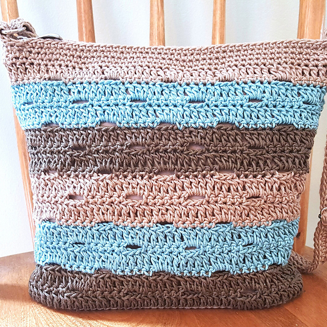 Eyelet Stripes Crossbody Bag