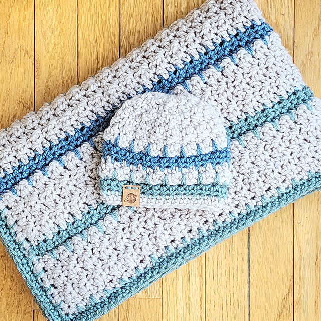 Everett Baby Blanket and Hat
