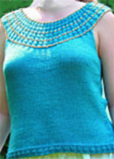 Beaded Broken Rib Tank Top Yoke