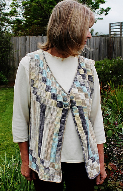 Entrelac cotton vest