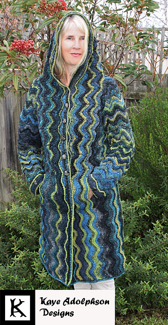 Chevron hooded jacket