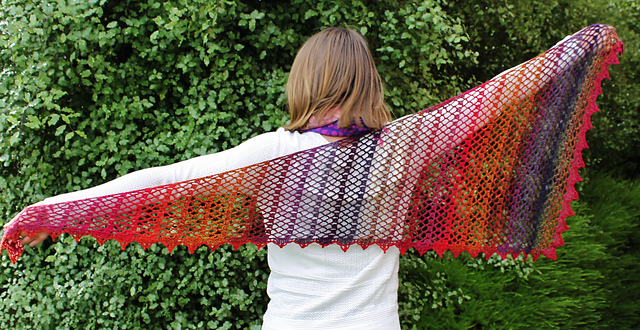 Rainbow wing shawl