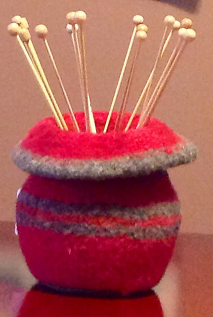 Felted Knitting Needle Holder