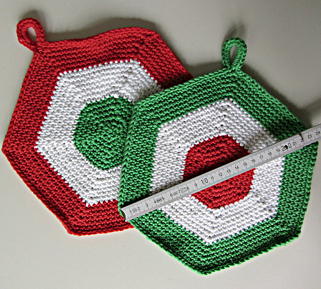 sechseckige Topflappen