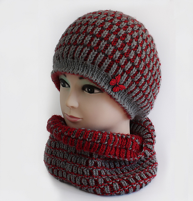 Hat and Cowl Bordo