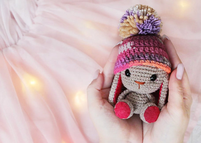 Small bunny in a hat