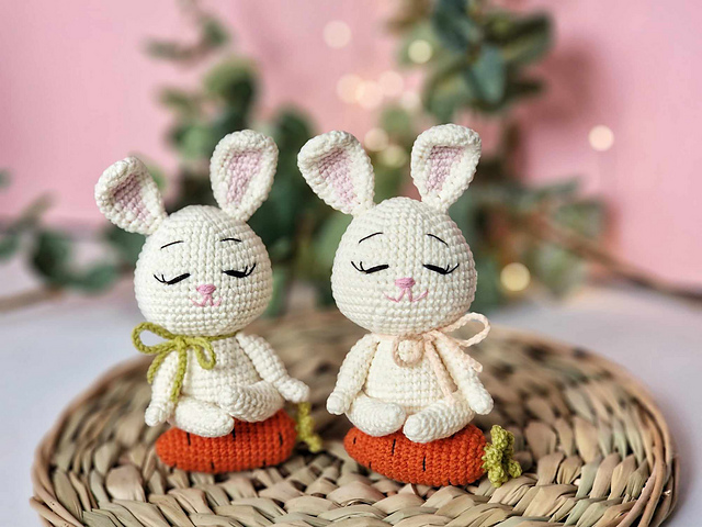 Crochet yoga Easter bunny