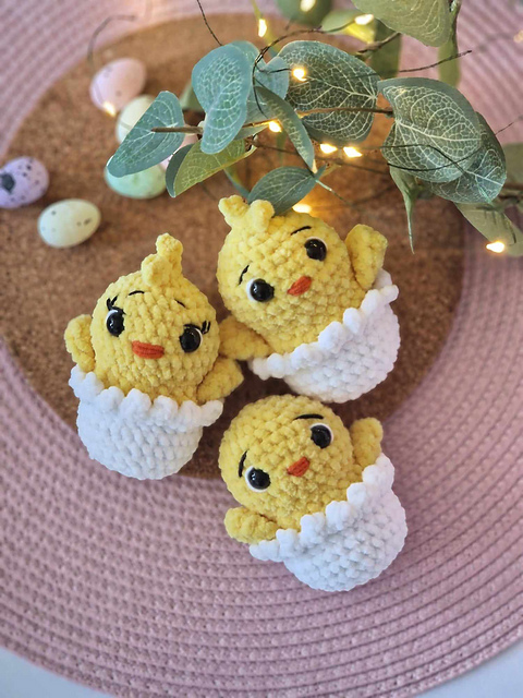 Plush baby chick in the egg