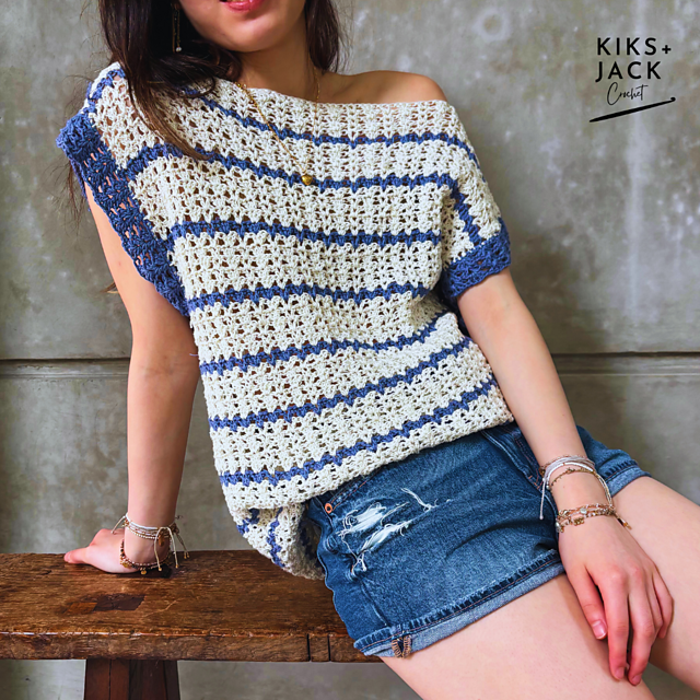 Ravelry: Stripes and Lace Beginner Top pattern by Kiks + Jack Crochet