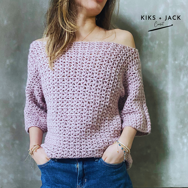 Pink Mandevilla Crochet Sweater