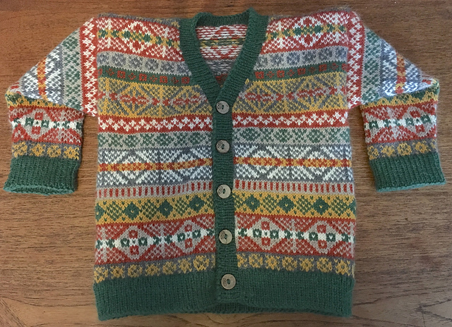 Ravelry Fair Isle Baby Cardigan pattern by Honey Pollack