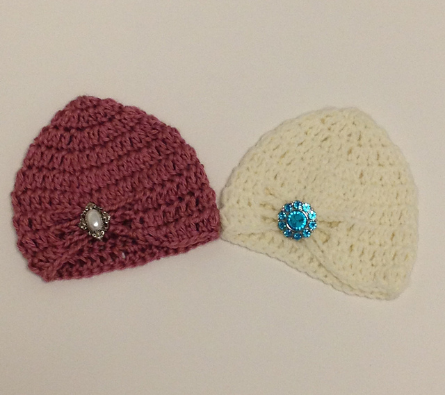 NEWBORN - Flapper Hat with Jewel Button