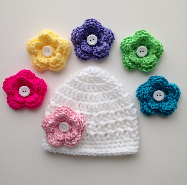 Newborn Hat with Spring Flowers