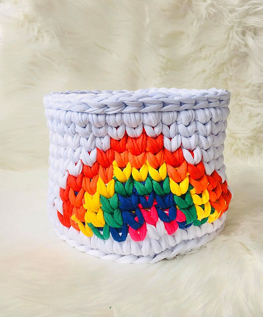 small rainbow basket