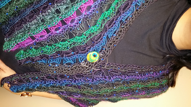 Broomstick Lace Crochet Shawl/Wrap