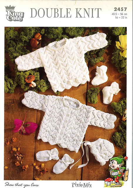 2457 Top, Coat, Bonnet, Mittens and Bootees