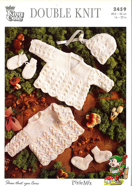 2459 Top, Coat, Bonnet, Mitten and Bootees