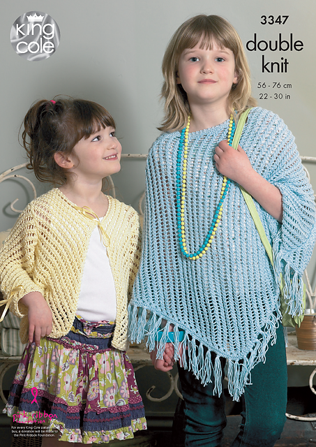 3347 Girls Poncho and Cardigan