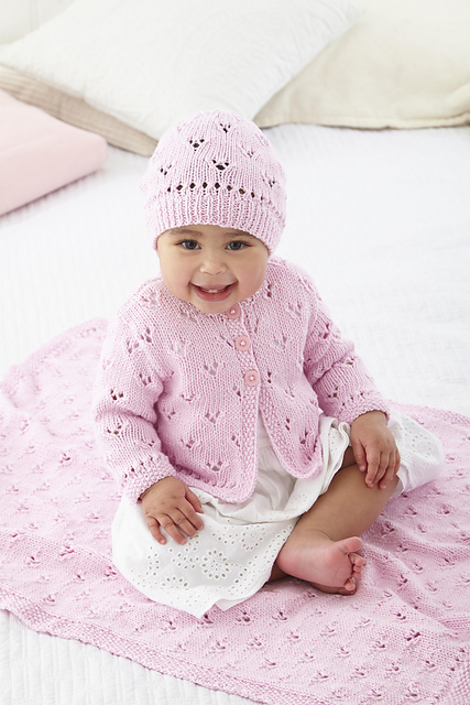 6180 Cardigan, Hat and Blanket