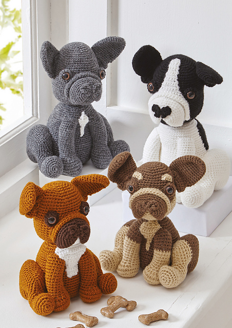 9175 Amigurumi French Bulldogs