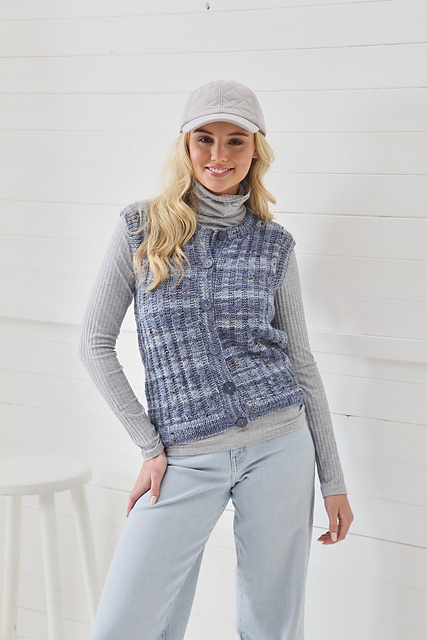 6174 Ladies round and V-neck Waistcoats