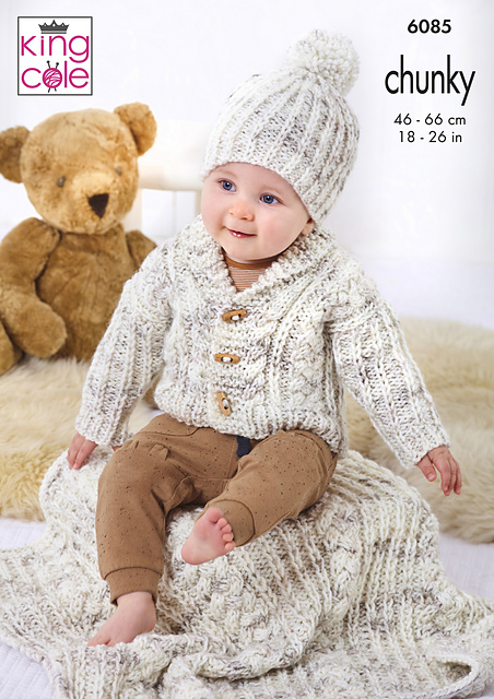 6085 Jacket, Cardigan, Gilet, Hat and Blanket
