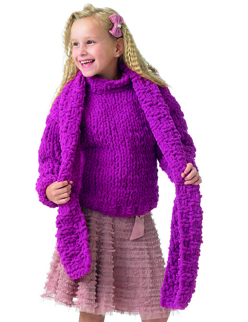 3642 Cardigan, Sweater, Hat and Scarf