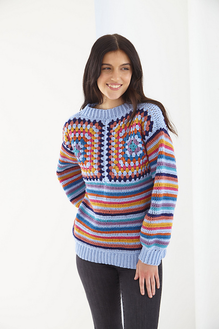 6259 Granny Square Jumper and Hoodie