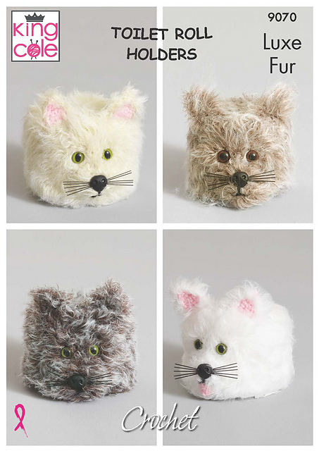 9070 Crochet Cat Toilet Roll Covers