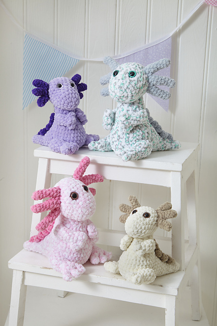 9197 Crochet Axolotls in Yummy