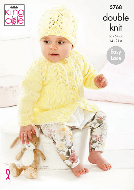 5768 Cardigan, Angel Top, Hat and Bootees