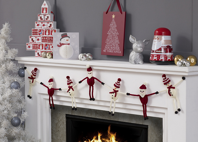 Santa and Snowman Garland