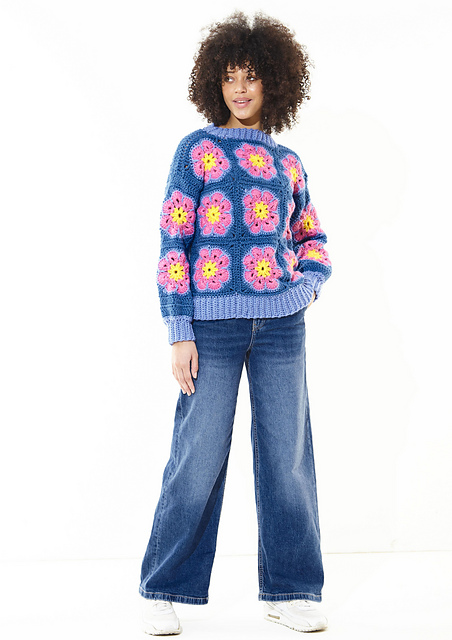 Ravelry: 6489 Flower Cardigan and Jumper pattern by King Cole Ltd